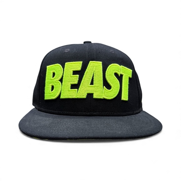 Nike Beast Snapback Hat Black Neon Green Streetwear Style - Picture 15 of 15